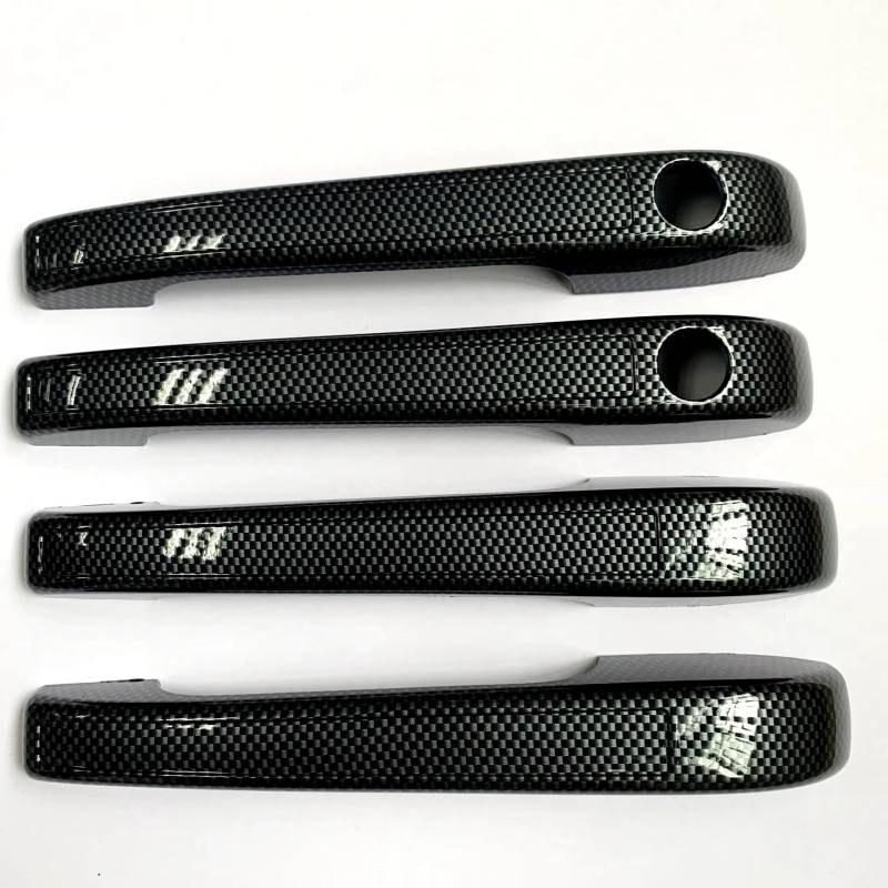 nongyo Auto TüRgriff Zierleiste Kompatibel Mit VW Für Golf Für J&etta Für Rabbit MK1 MK2 Chrom Außenzubehör Türgriffe Abdeckungssatz Griffverkleidung(Carbon Fiber,4 Handles 2 Holes) von nongyo