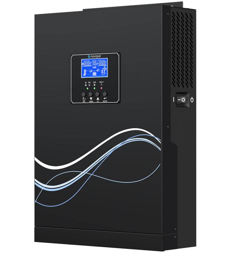 novopal 5500W Solar Hybrid Wechselrichter DC 48V auf AC 220V/230V mit 100A MPPT Off Grid Reiner Sinus Wechselrichter Max. PV 500V DC Arbeit mit 48V Blei-Säure und Lithium Batterien von novopal