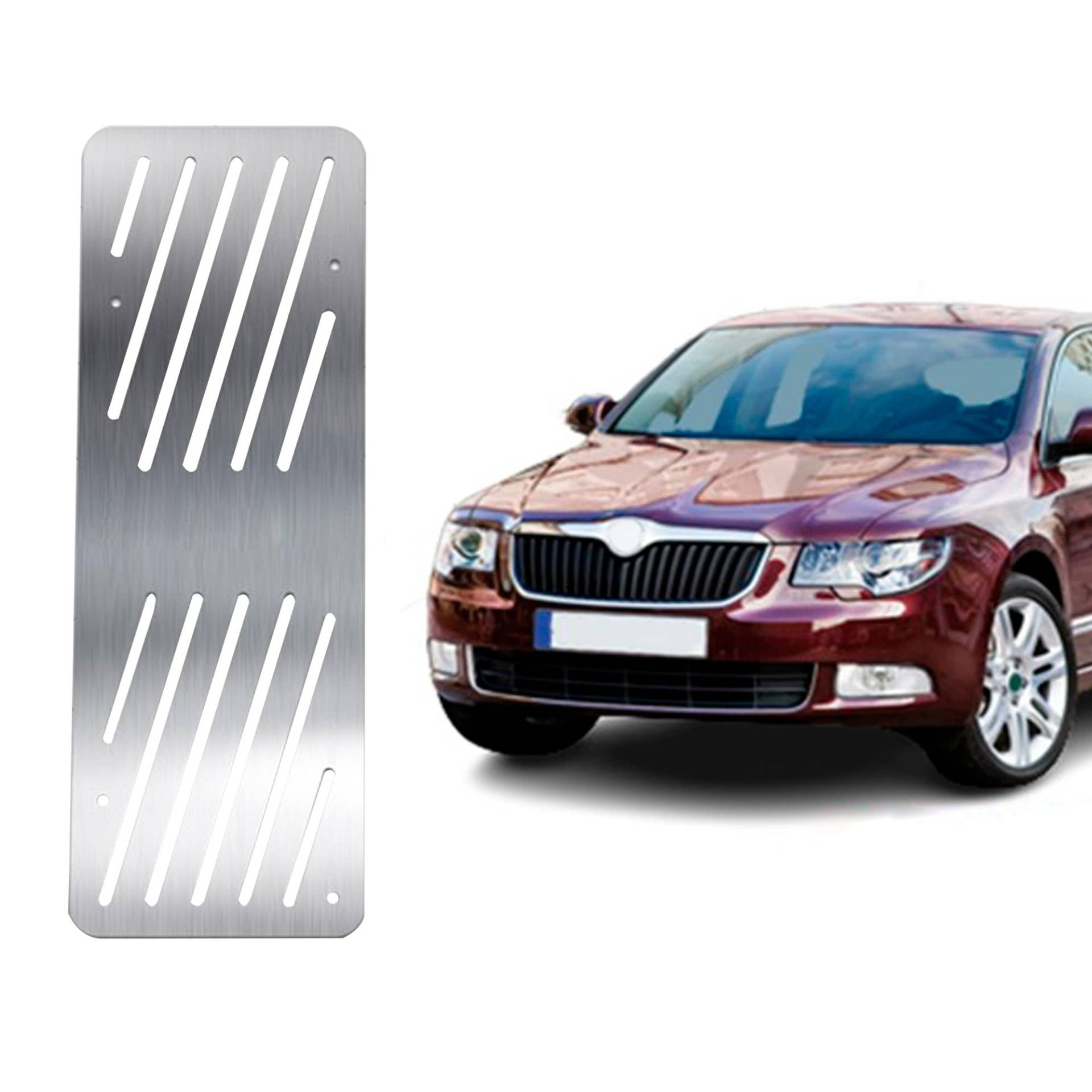 Auto Fußstütze Pedale Kompatibel mit SKODA Superb 2008-2013 | Chrom Edelstahl Auto Fußrasten Pedale | Auto Fußablage Pedal Auto Ruhepedal Linkes Fußpedal | Auto Innen Chrom Zubehör von noxx