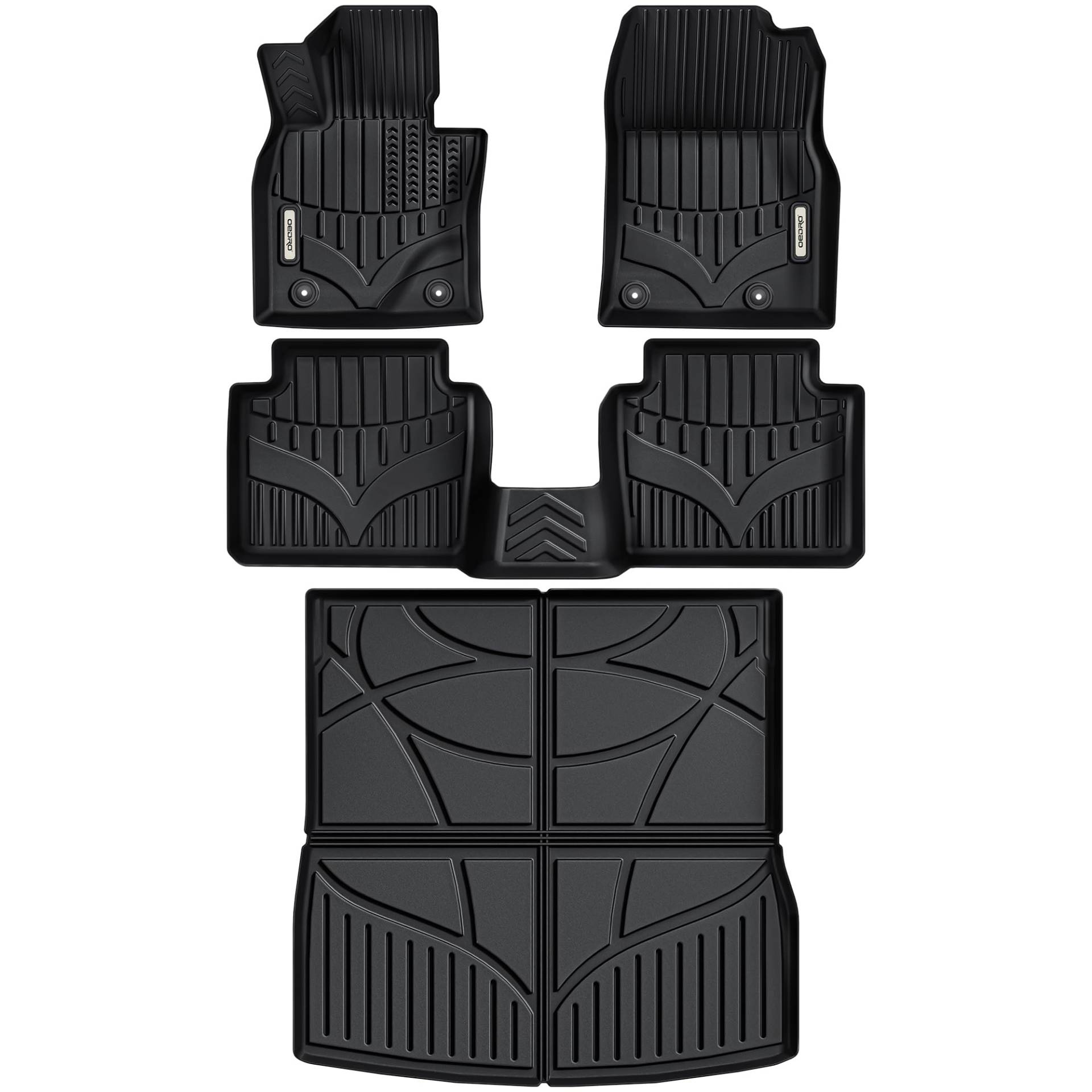 OEDRO Fußmatten Cargo Liner Fit für Mazda CX-50 2024 2023 TPE Bodeneinlagen Set CX50 Allwetterschutz wasserdicht vorne & 2. Reihe Cargo Mat von oEdRo