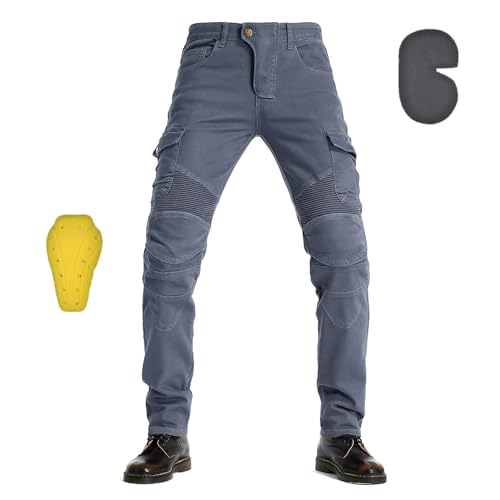 oFzimTo Motorradhose Herren mit Protektoren, Motorrad Jeans Herren, Klassisch Motorrad Hosen Herren, für Winter und Sommer Geeignet (pessimistisch,3XL) von oFzimTo