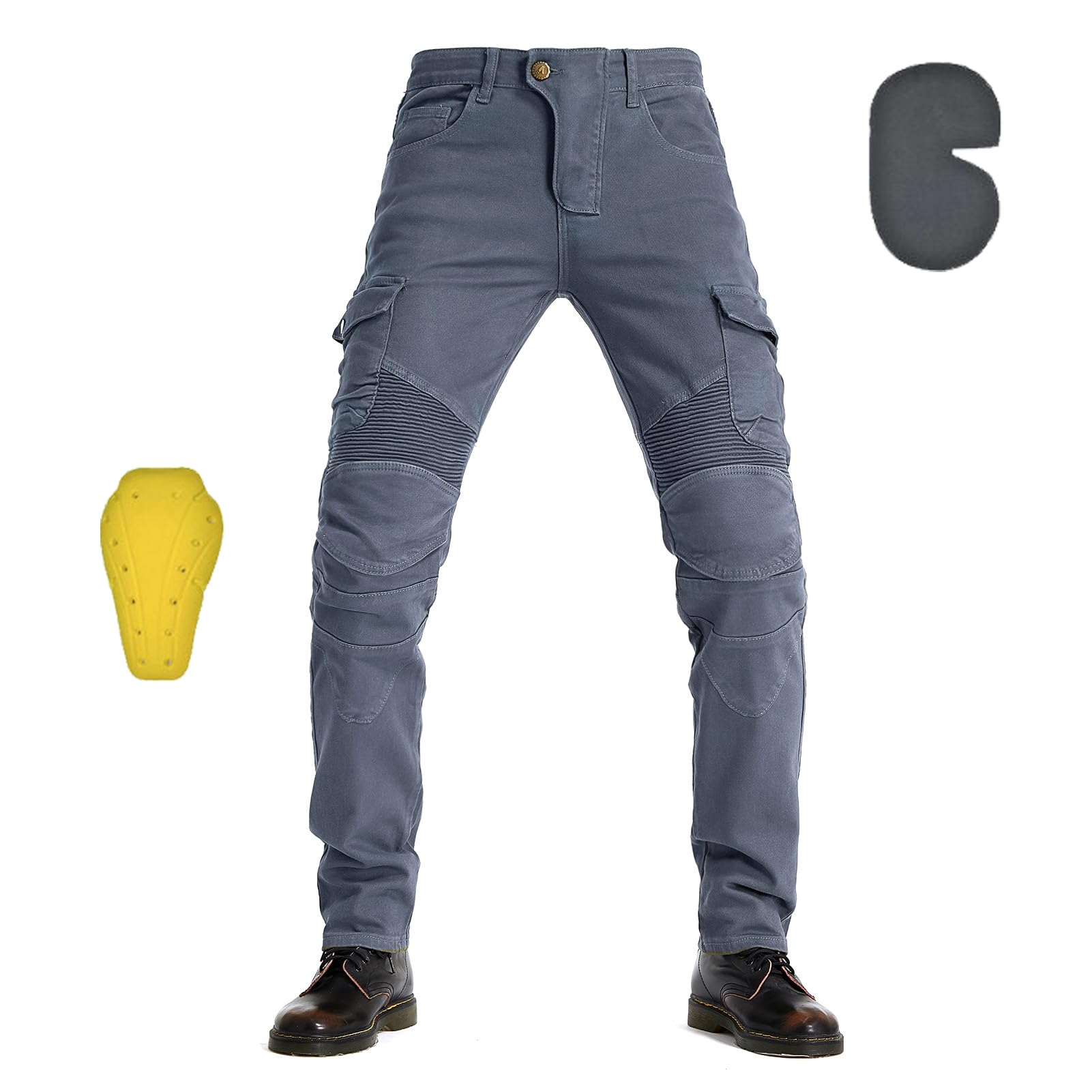 oFzimTo Motorradhose Herren mit Protektoren, Motorrad Jeans Herren, Klassisch Motorrad Hosen Herren, für Winter und Sommer Geeignet (pessimistisch,XXL) von oFzimTo