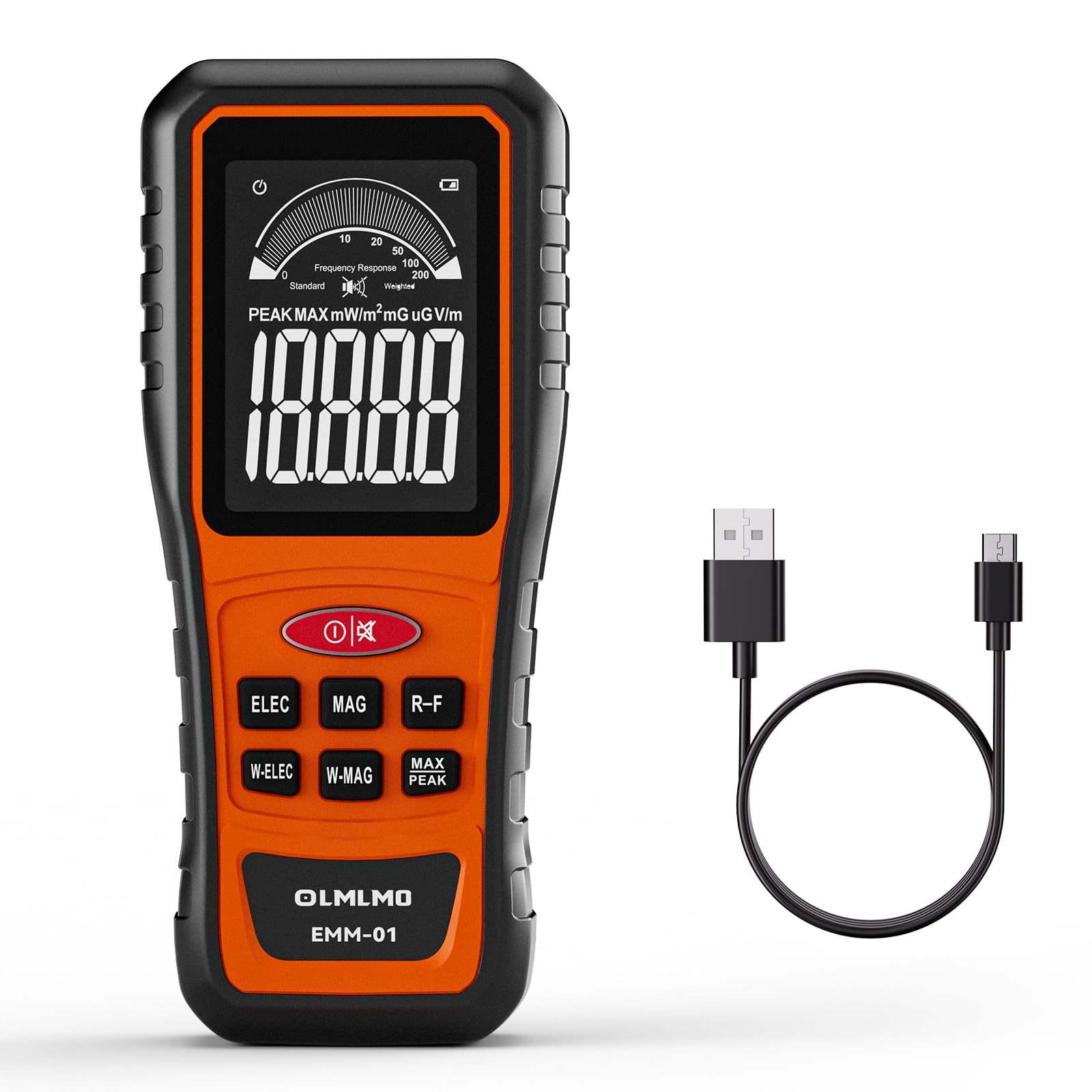 EMF Messgerät, Elektrisches Feld, Hochfrequenzfeld, Magnetisches Feldstärkemessgerät, Wiederaufladbarer Strahlungsdetektor für 5-g-Mobilfunkmasten, WiFi-Signaldetektor, EMF Detector, Geisterjagd von olmlmo