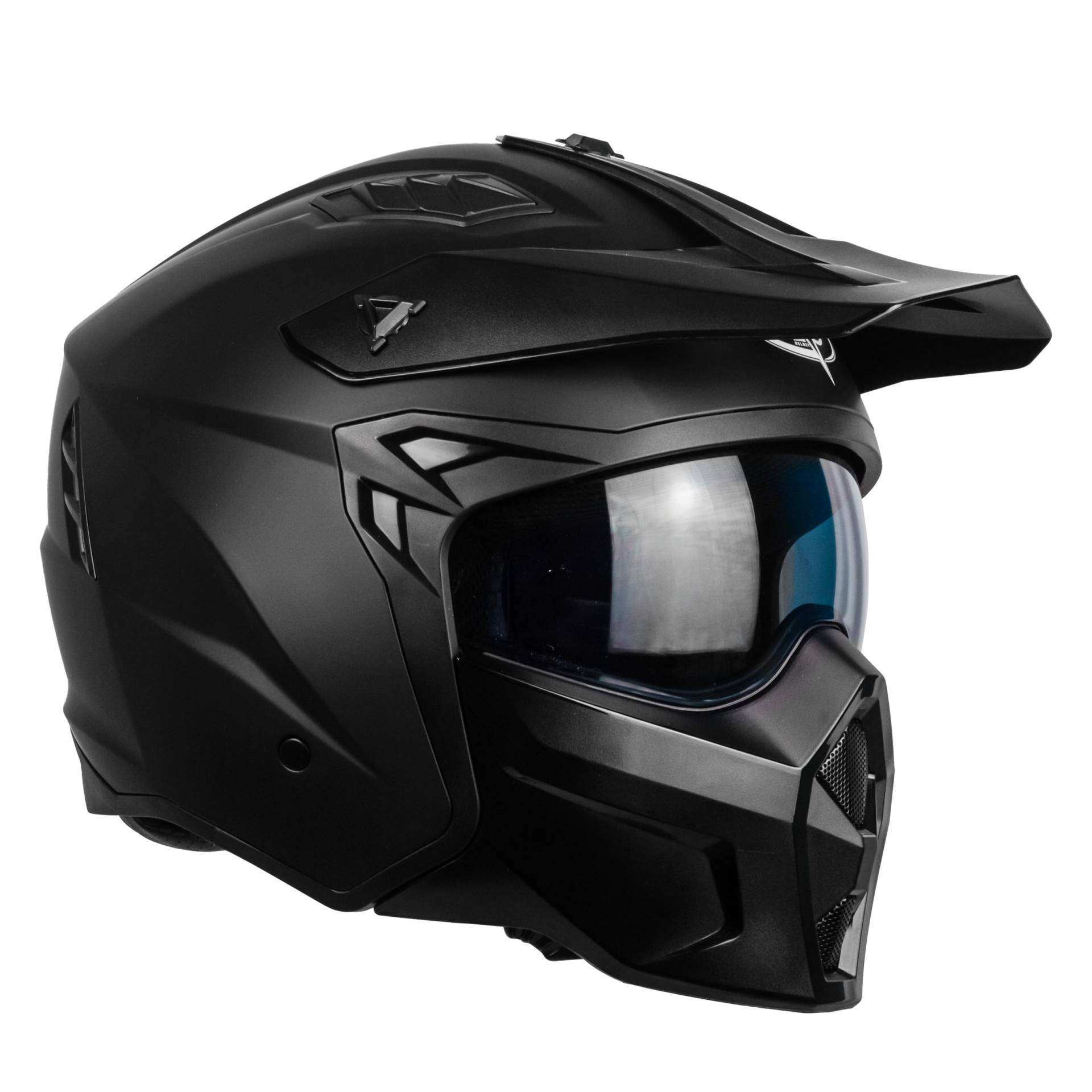 one by Camamoto | Roller- und Motorradhelm, Track Jet, Mattschwarz, Integralhelm mit abnehmbarem Kinnschutz, ECE R22-06-Zulassung, Größe L (59 cm) von one