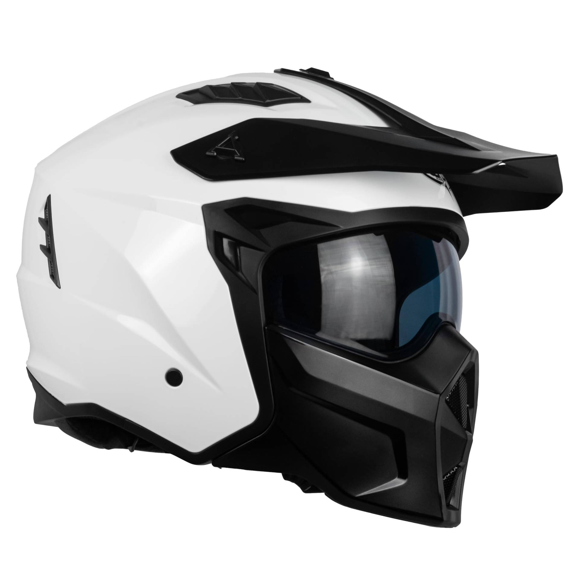 one by Camamoto | Roller- und Motorradhelm, Track Jet, glänzendes Weiß, Integralhelm mit abnehmbarem Kinnschutz, ECE R22-06-Zulassung, Größe L (59 cm) von one