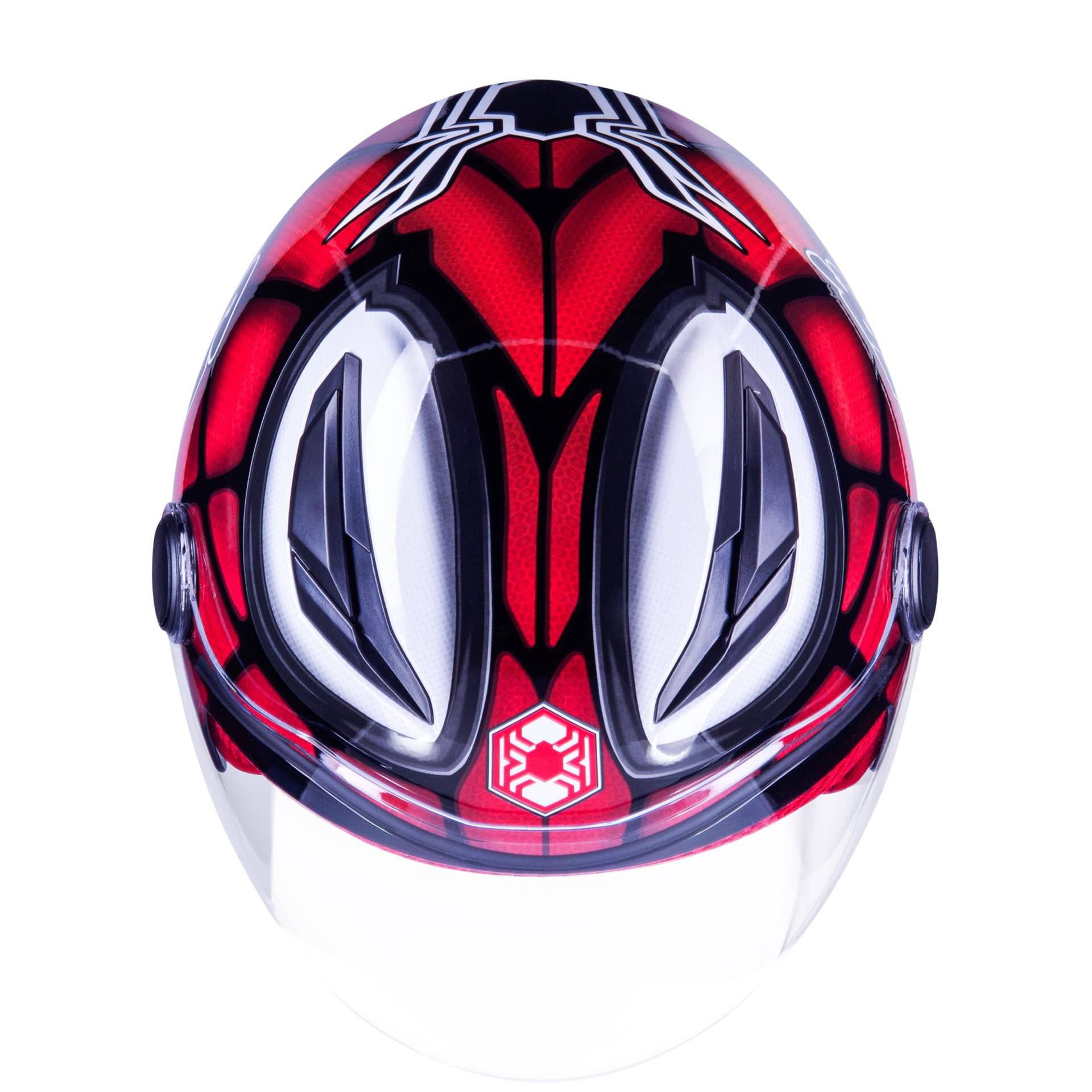 one by Camamoto | Spiderman-Helm für Kinder, Jungen, zugelassen für Motorräder/Roller, Junior, Größe L (groß) mit mikrometrischem Verschluss | Durchmesser Umfang Bügel 51–52 cm von one