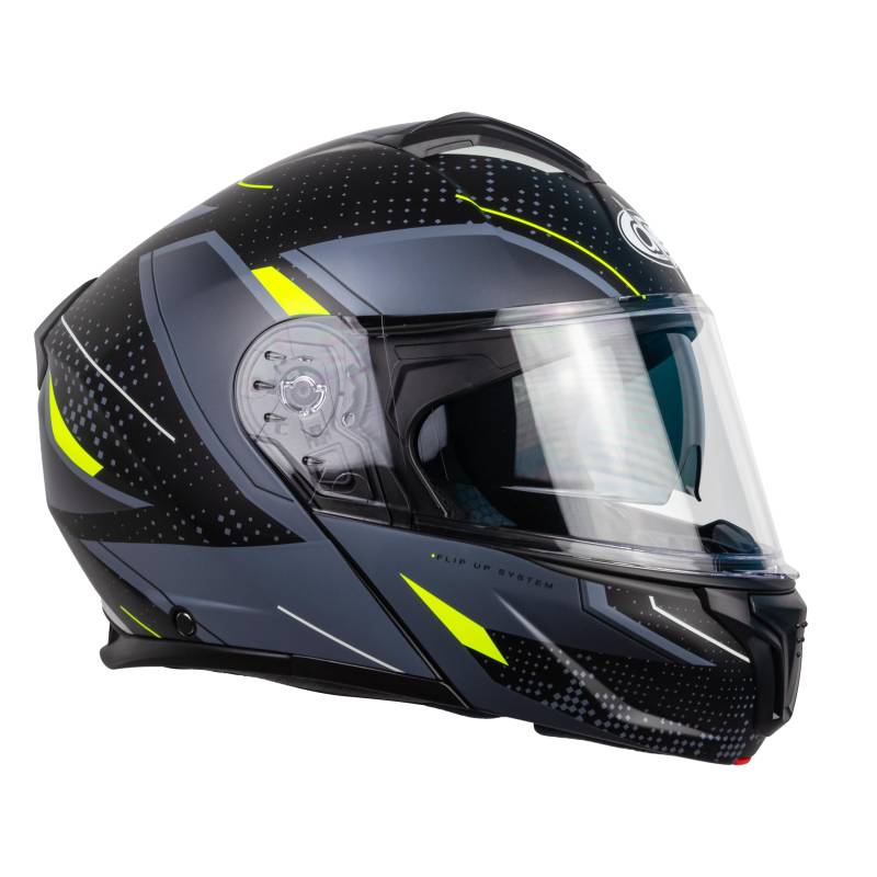 one by Camamoto | Urban Scooter- und Motorradhelm, Schwarz - Gelb, Doppelvisier, herausnehmbare Innenausstattung, ECE R22-06-Zulassung, Größe XS (53-54 cm) von one