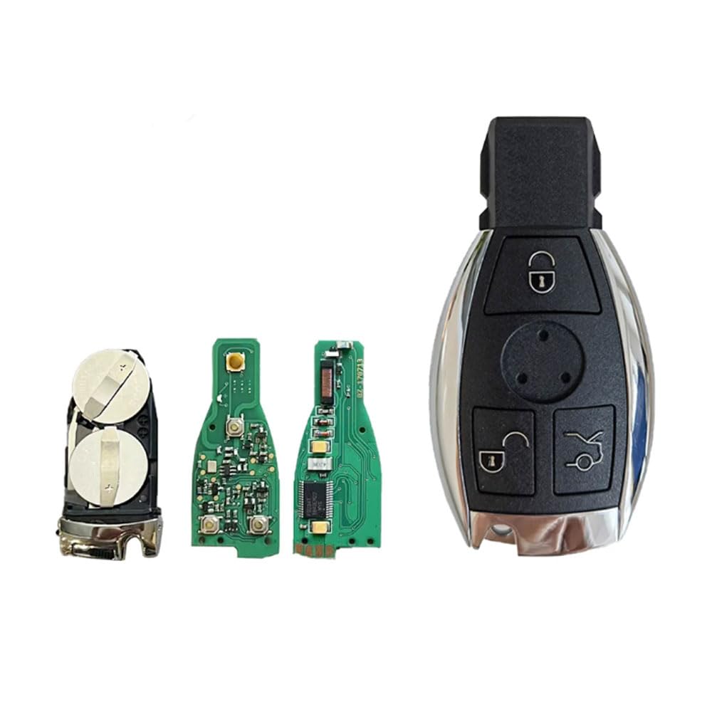 3 Tasten Smart Car Key Taste Ersatzgehäuse autoschlüssel gehäuse funkschlüssel schlüssel Punto für Mercedes Benz A C E R S CL GL SL CLK SLK mit 2 Batteriehalter Fernsteuerung (433mhz-nec-3Tasten) von onetop1