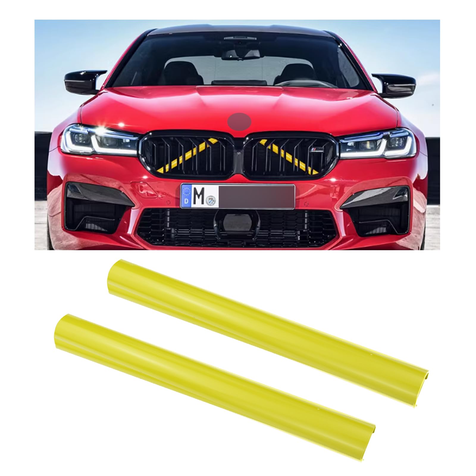 ontto 2PCS Auto Frontgrill Einsatz Streifen Passt für BMW Kühlergrill Einsätze Zierleiste für 1er 2er 3er 4er F30 F31 F32 F33 F34 F35 F36 F20 F21 F22 F23 F24 F44 F40 G29 Grill Streifen Zubehör-Gelb von ontto