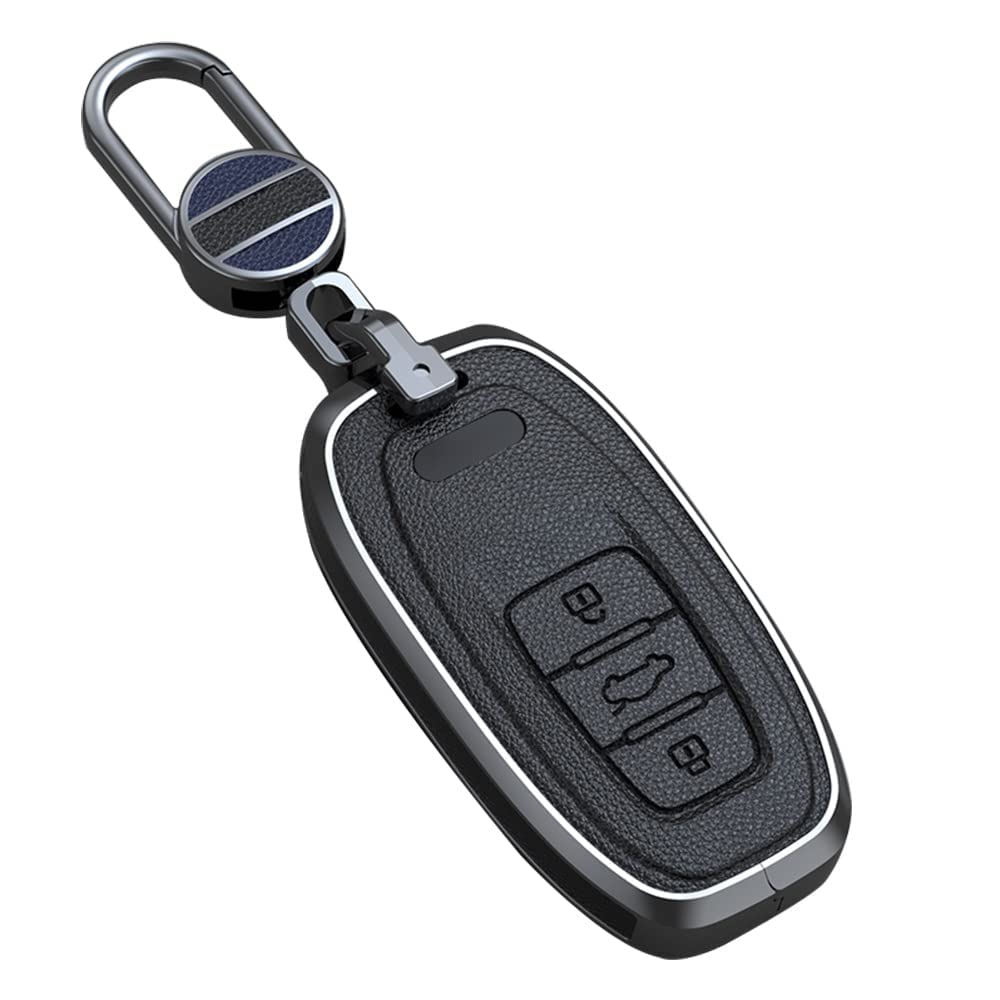 ontto Autoschlüssel Hülle Schlüsselanhänger Passt für Audi A1 A3 A4 A5 A6 A7 A8 Q3 Q5 Q7 S4 s5 S6 S7 S8 R8 TT Fernbedienung Cover Schlüsselhülle Case Schlüssel Gehäuse Schutzhülle Zubehör Schwarz C von ontto