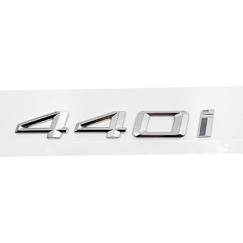 ontto Chrom Silber ABS Auto Nummer Anzahl Buchstaben Wort Kofferraum hinten Emblem Embleme Abzeichen Aufkleber Brief Stamm Deckel für 4 Serie 420i 428i 430i 435i 440i Dekoration Zubehör Aufkleber von ontto