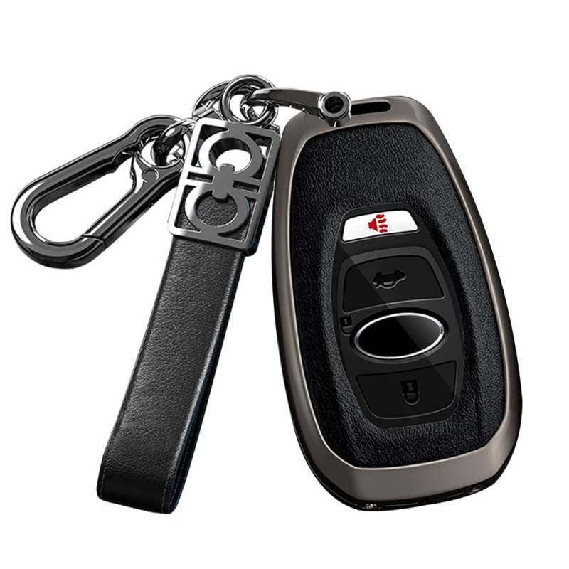 ontto Keyless Autoschlüssel Hülle Abdeckung Passt für Subaru Schlüsselhülle Metall Schutzhülle für Subaru BRZ XV WRX Legacy Trezia Impreza Forester Outback Schlüsseletui 3/4 Tasten-Schwarz von ontto