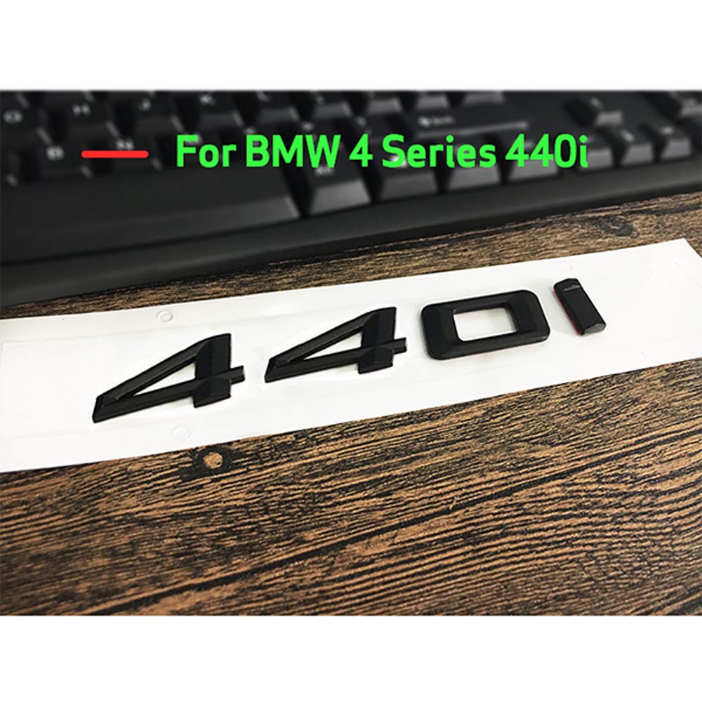 ontto Matt Schwarz ABS Auto Buchstaben Nummer Anzahl Wort Kofferraum hinten Emblem Embleme Abzeichen Aufkleber Brief Stamm Deckel für 4 Serie 420i 428i 430i 435i 440i Dekoration Zubehör Aufkleber von ontto