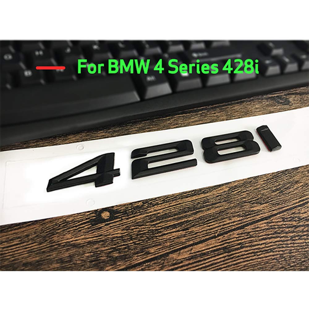 ontto Matt Schwarz ABS Auto Buchstaben Nummer Anzahl Wort Kofferraum hinten Emblem Embleme Abzeichen Aufkleber Brief Stamm Deckel für 4 Serie 420i 428i 430i 435i 440i Dekoration Zubehör Aufkleber von ontto