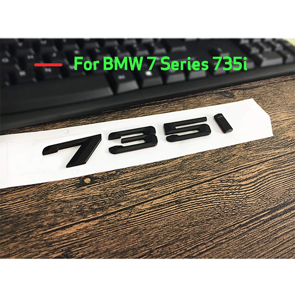 ontto Matte Schwarz ABS Nummer Anzahl Buchstaben Wort Kofferraum Abzeichen Emblem Embleme Brief Aufkleber für 6 7 Serie 640i 650i 733i 735i 735iL 740i 740iL 740Ld Dekoration Zubehör von ontto