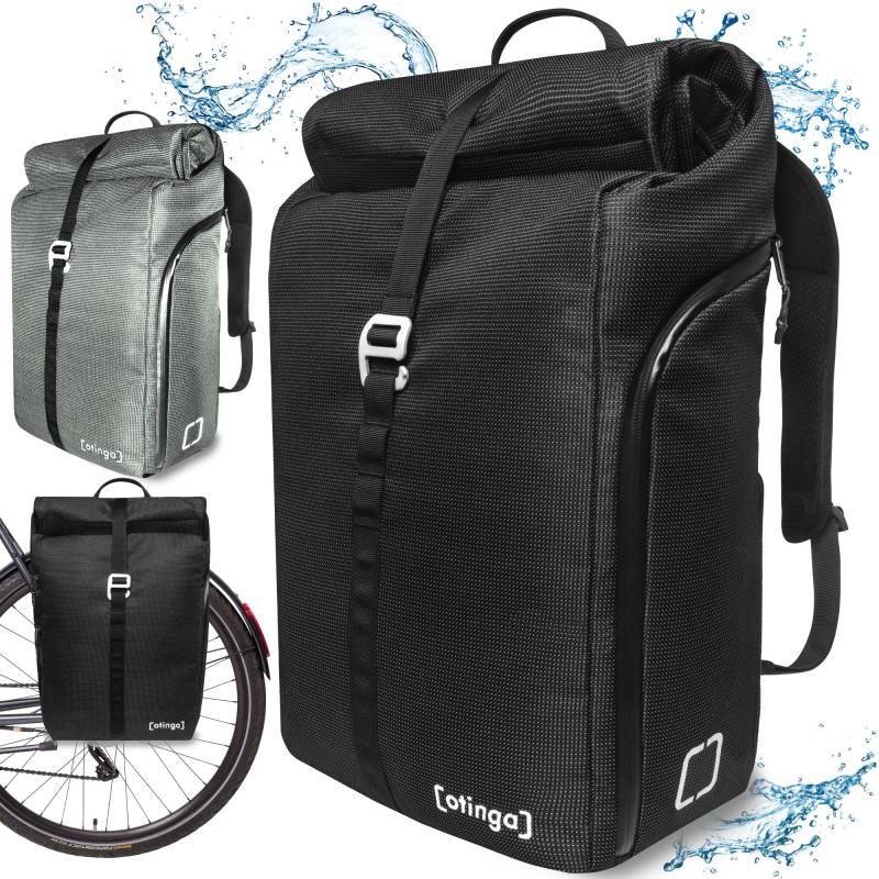 otinga® Flip V2 Fahrradtasche Rucksack [34L Volumen] für jeden Gepäckträger I Stylische Gepäckträgertasche mit Rucksack - in 7 Sekunden umgebaut I Wasserdichter Fahrradrucksack Gepäckträger von otinga