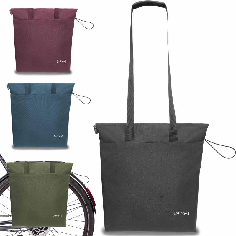 otinga® Shopper Fahrradtasche faltbar [14L Volumen] ideal als Zusatztasche zum Verstauen I Einkaufstasche Fahrrad für jeden Gepäckträger I Extra leichte & Wasserabweisende Fahrradtasche Damen von otinga