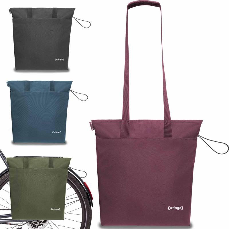 otinga® Shopper Fahrradtasche faltbar [14L Volumen] ideal als Zusatztasche zum Verstauen I Einkaufstasche Fahrrad für jeden Gepäckträger I Extra leichte & Wasserabweisende Fahrradtasche Damen von otinga