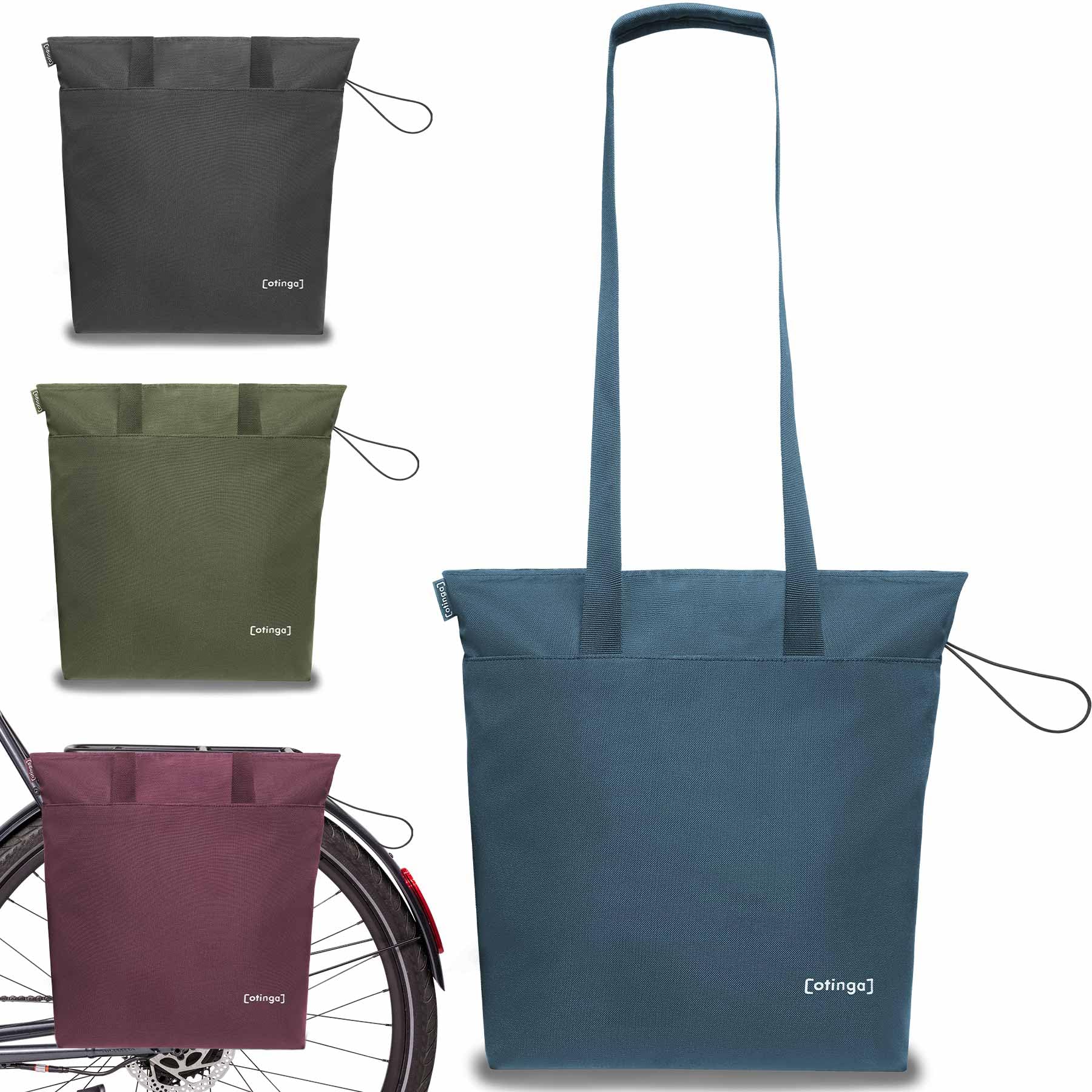 otinga® Shopper Fahrradtasche faltbar [14L Volumen] ideal als Zusatztasche zum Verstauen I Einkaufstasche Fahrrad für jeden Gepäckträger I Extra leichte & Wasserabweisende Fahrradtasche Damen von otinga