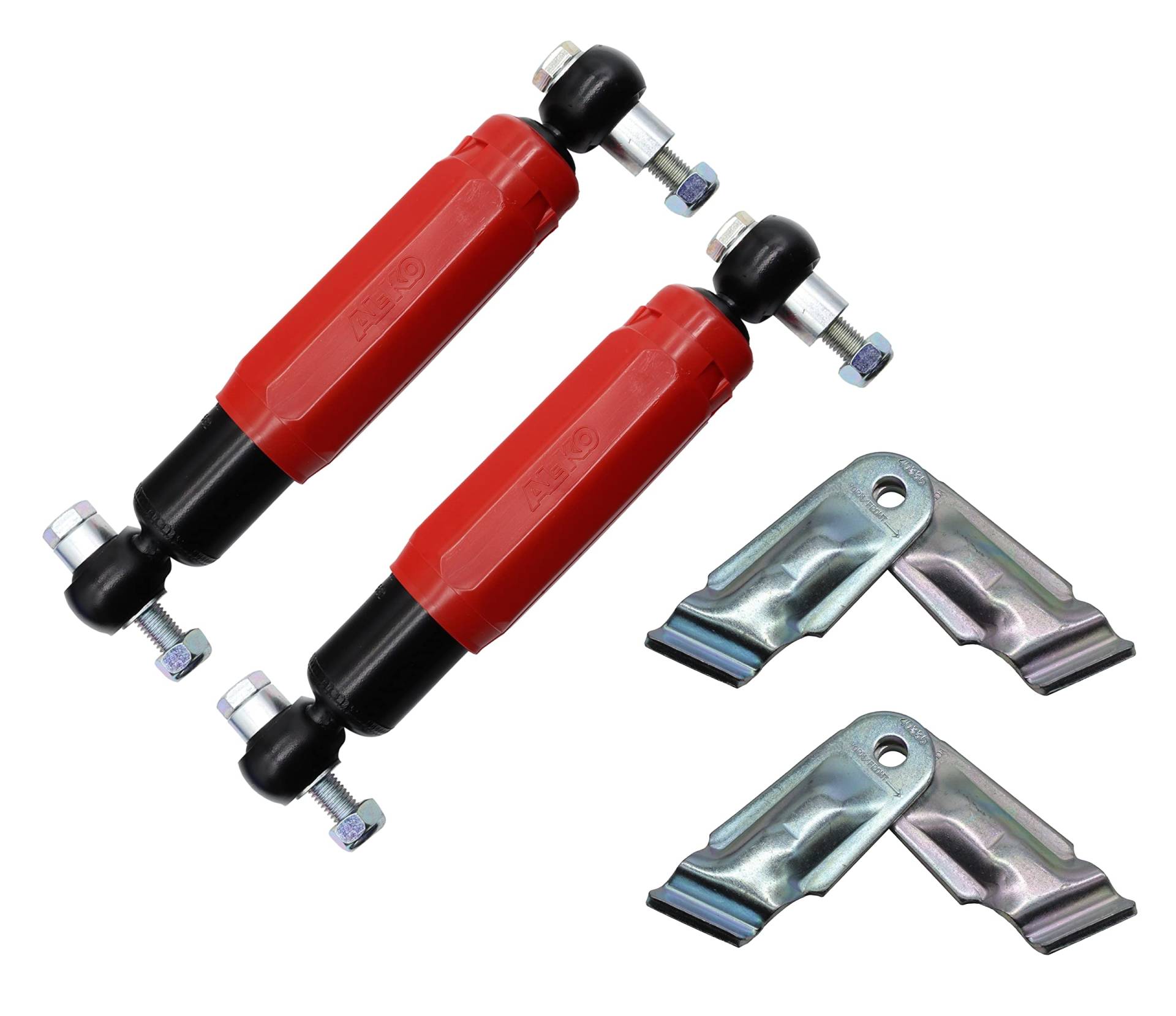 2er Set AL-KO Octagon Plus Red Achsstoßdämpfer Stoßdämpfer Anhänger ALKO rot inklusive Halter für Euro-Achsen 244086 244.086 244 086 von trailer parts4u