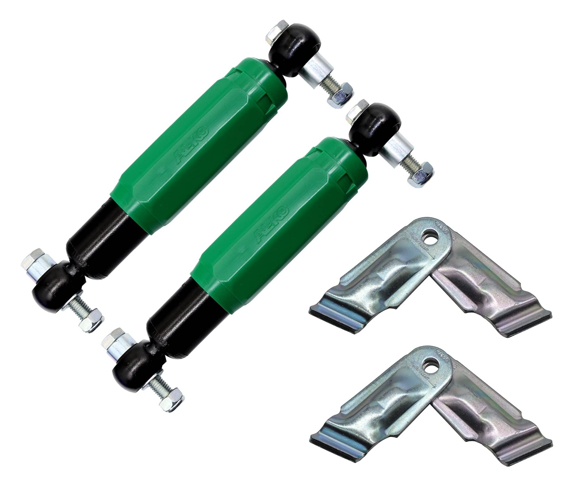 2er Set Original Alko Achsstoßdämpfer Octagon Plus Grün Stoßdämpfer 900/1600 kg Anhänger Alko mit Haltern 244084 244.084 244 084 von trailer parts4u