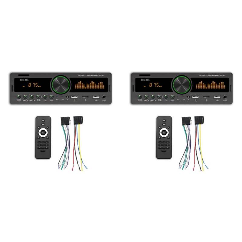 pQirnvIL 4-Kanal-60-W-Bluetooth-Autoradio, Auto-MP3-Player, Multifunktions-Plug-In-U-Disk-Autoradio mit Mehrfarbenfunktion für das Auto von pQirnvIL