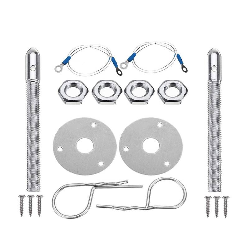 pQirnvIL Universal Halterung Motor Haube Pin Lock Latch Kit Rennen Sport Wagen Legierung Silber von pQirnvIL