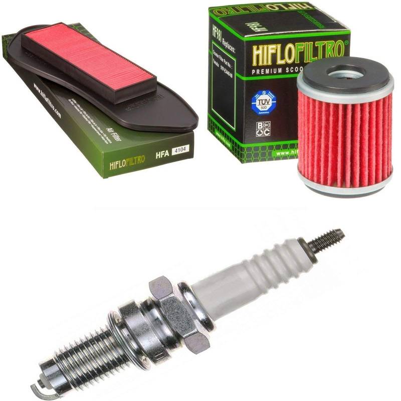 Luftfilter Ölfilter Zündkerze für YP 125 R X-Max Baujahr 2006-2016 Servicekit Wartungskit von pamoto