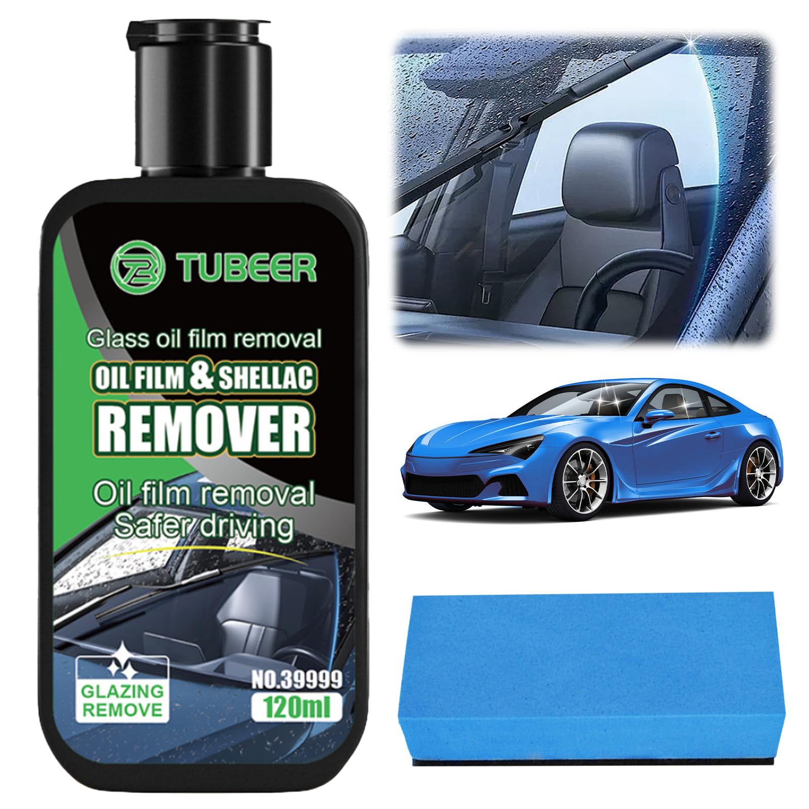 panemy Scheibenreiniger Windschutzscheiben Reiniger Glasreiniger Auto 120ml, Auto Glass Oil Film Remover, Scheibenversiegelung Glaspolitur Ölfilmentferner Autoglas-Sauberer Ölfilm+Schnelle Hydrophobie von panemy