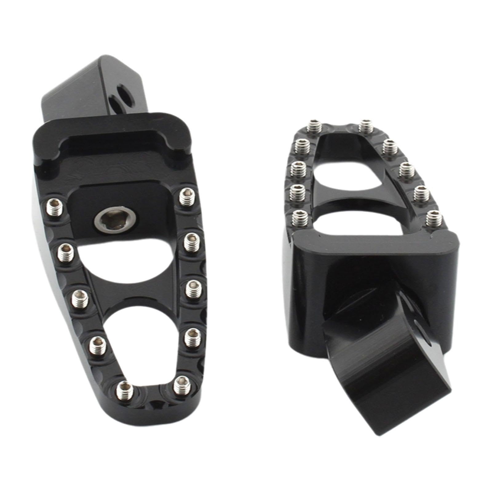 perfk 2 Stücke Motorradfußstifte Fußstützen Aluminiumlegierung Easy Installation Wide Footraps Fußpedale für R6 XJ1300, Schwarze Vorderseite von perfk