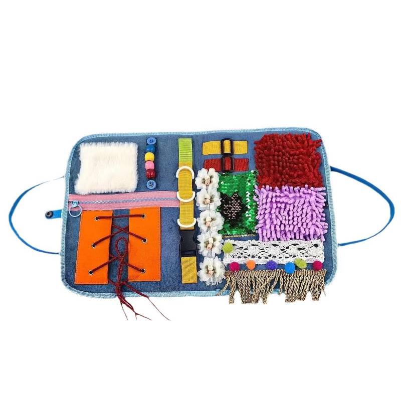 perfk Fidget Blanket Sensory Pad mit Aktivitäten und Griff, Verschiedene strukturierte pädagogisches Lerngeschenk für Gedächtnisverlust, von perfk