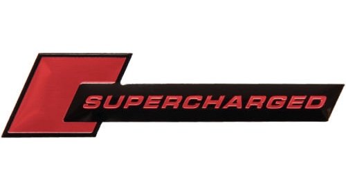 3D Metall Chrom SUPERCHARGED ROT Turbo Tuning Aufkleber Emblem Logo TS-105 von phil trade