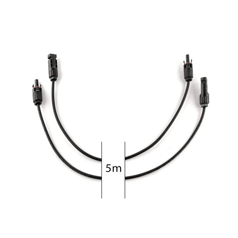 plenti SOLAR 1 Paar Solarkabel je 5m Verlängerung mit Stecker und Kupplung Solar Balkonkraftwerk Photovoltaikanlage von plenti SOLAR