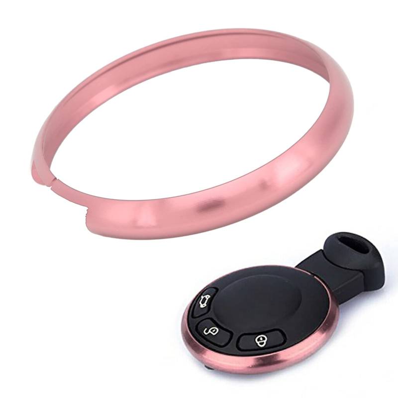 Autoschlüsselabdeckung, Mini-Schlüsselanhänger, Autoschlüssel-Abdeckungen, Kappen, Aluminium-Schlüsselanhänger-Ring-Abdeckung, Ersatz für intelligente Schlüsselverkleidung, (pink) von plplaaoo