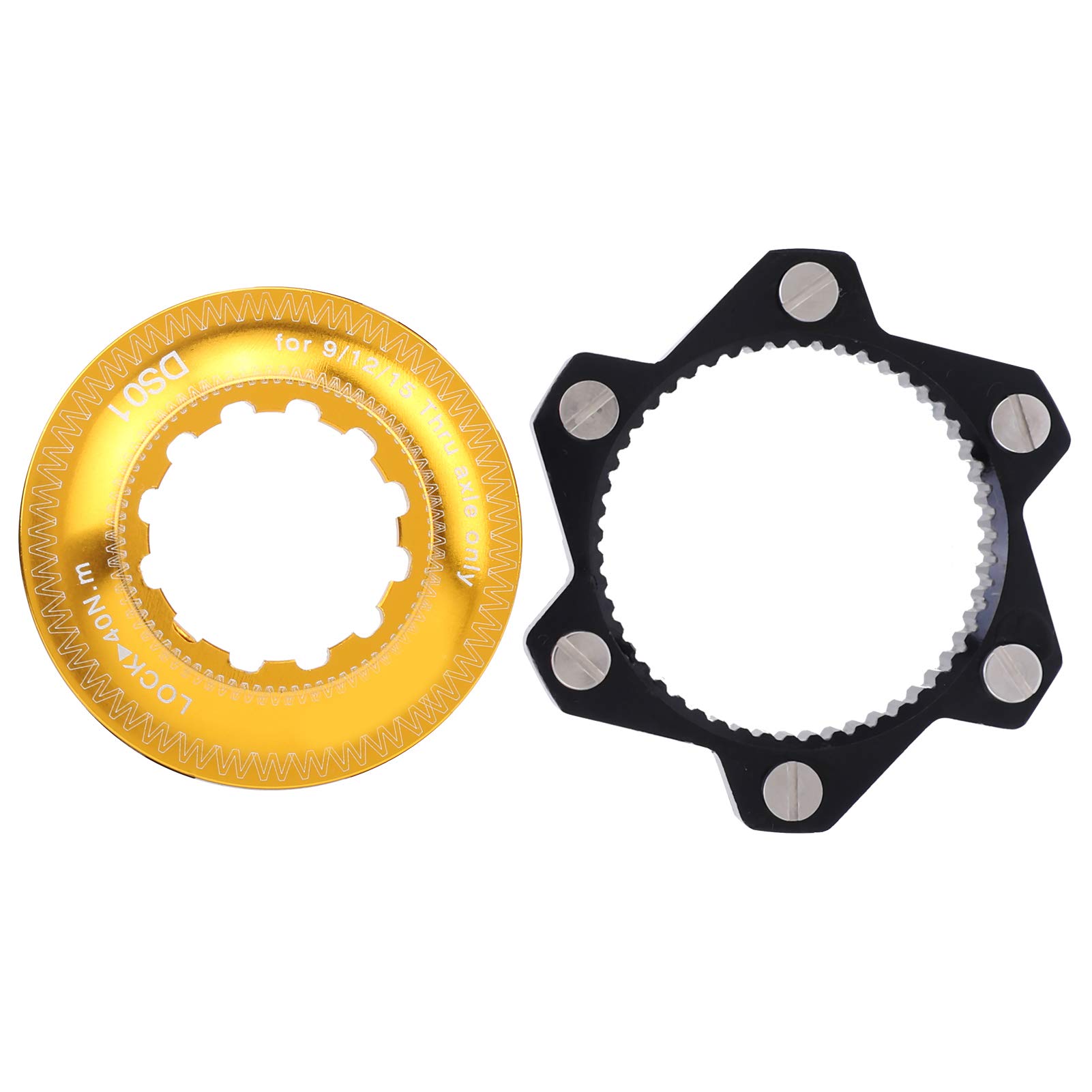 Center Lock Adapter 6 Bolzen Scheibenbremsbremsrotorumbau für Mountainbike Schwarz und Gold mit verbesserter Leistung und Kompatibilität (Schwarz und Gold) von plplaaoo