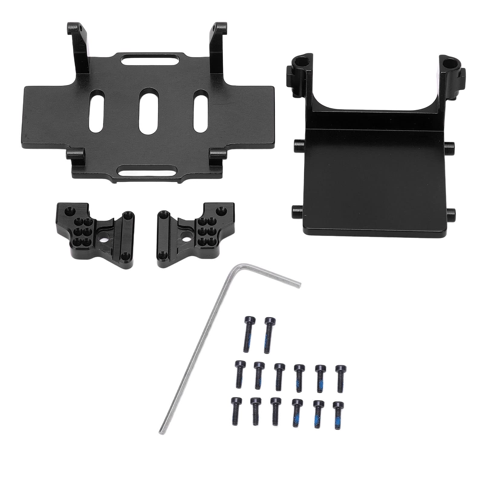 ESC -Halterung von Aluminiumlegierung, Batterieschale, Heckschockturm -Zubehör für 1 24 SCX24 Ersatz (schwarz) (Black) von plplaaoo