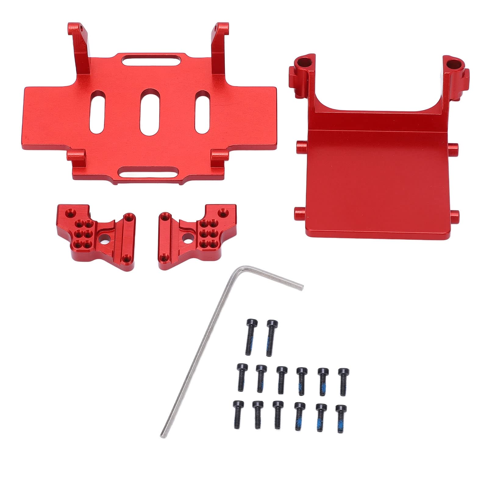 ESC -Halterung von Aluminiumlegierung, Batterieschale, Heckschockturm -Zubehör für 1 24 SCX24 Ersatz (schwarz) (Red) von plplaaoo