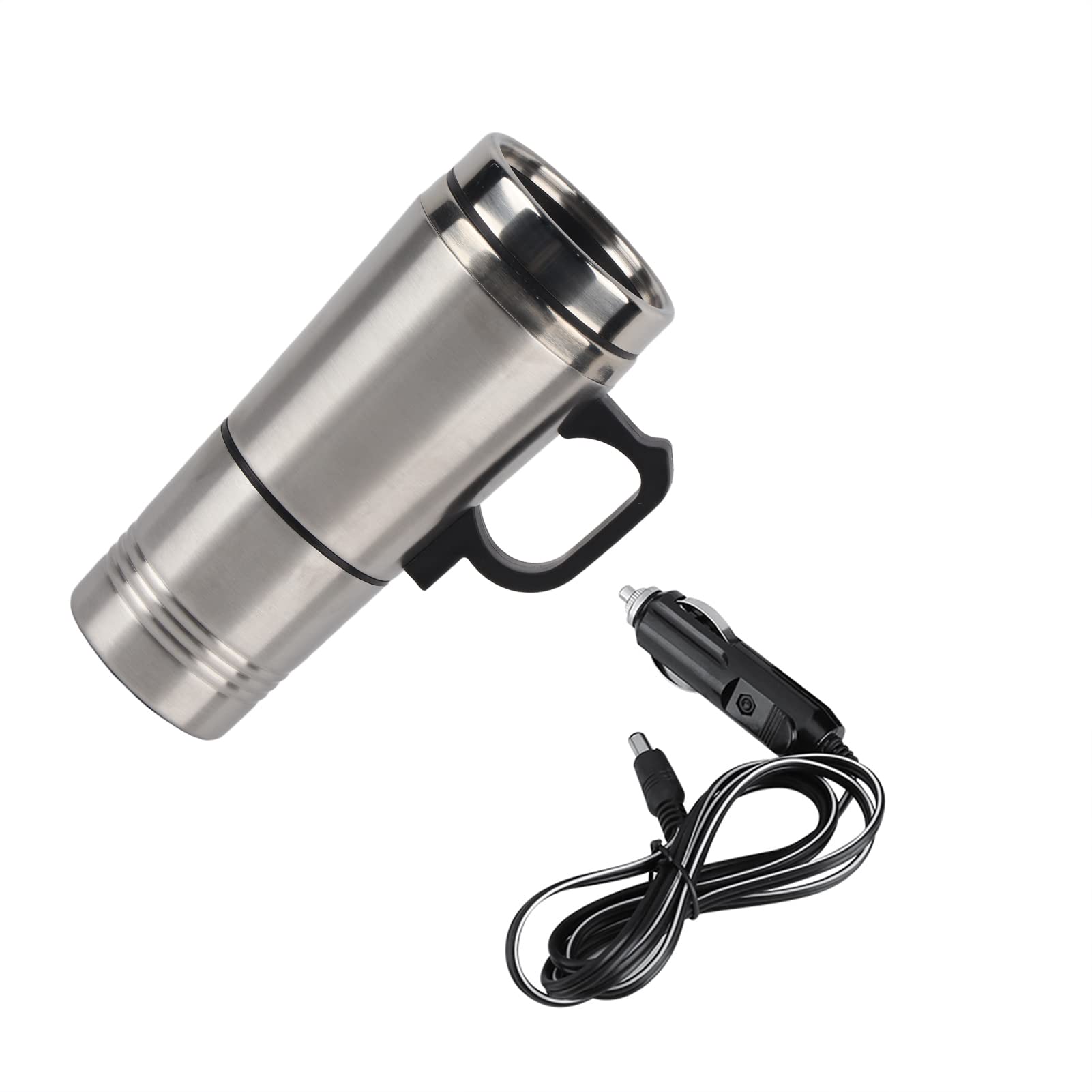 plplaaoo 12V/24V 300ML Auto-Heizbecher, Auto-Wasserkocher, Heiz-Trinkbecher, tragbarer Auto-Wasserkocher aus Edelstahl 304 kann Ihren Kaffee, Ihre Milch und Ihren Tee auf der richtigen (12V) von plplaaoo