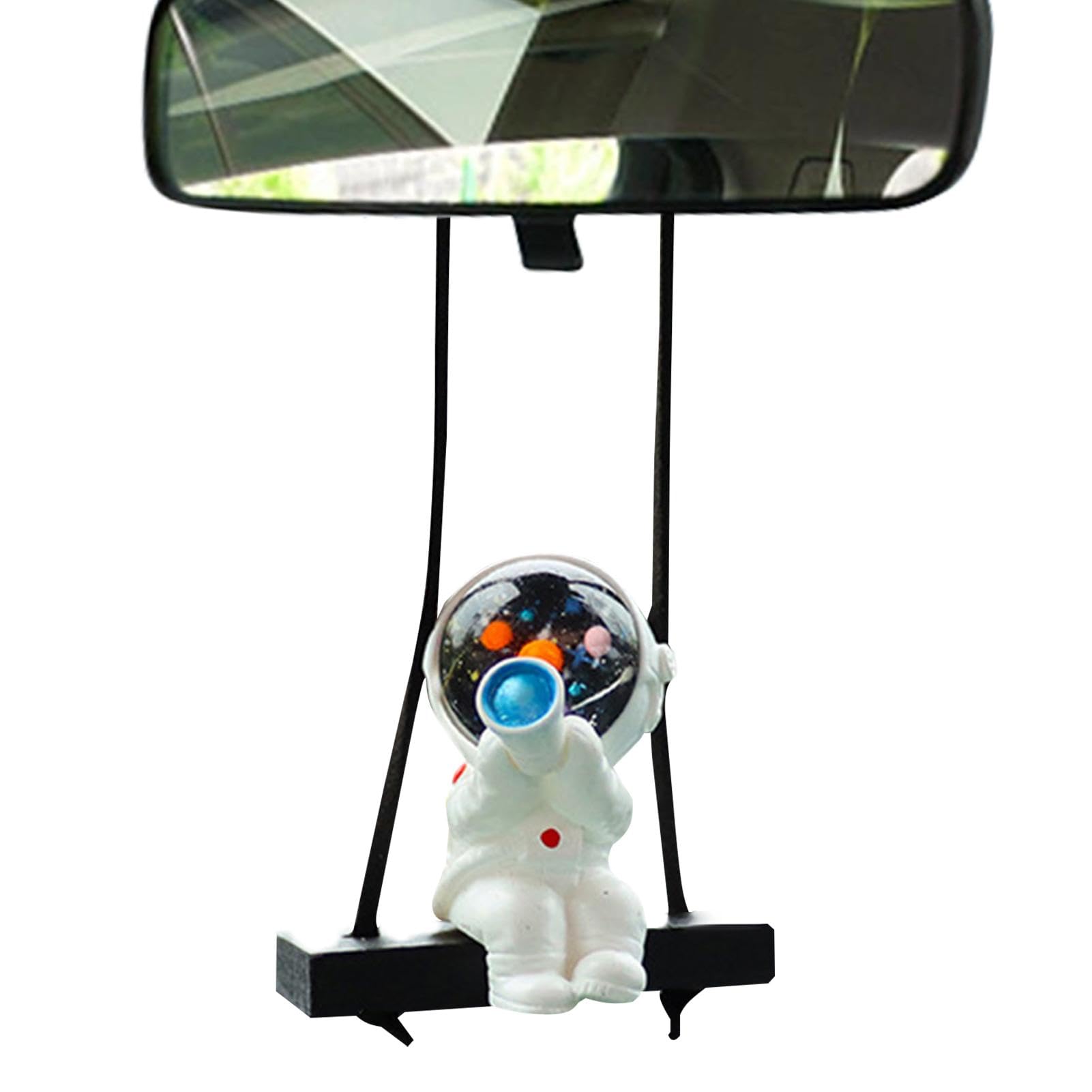 plsyyuw Astronauten-Auto-Ornament, Auto-Anhänger-Dekoration,Hält einen Teleskop-Autoanhänger | Anhänger aus Kunstharz für Autofenster, Kfz-Innenausstattung, für Damen und Herren von plsyyuw