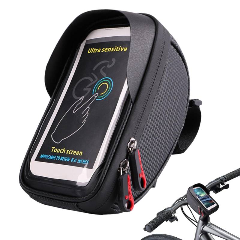 plsyyuw Fahrradtasche für Oberrohr, Telefontasche für das Radfahren, Sonnenblenden-Design, Fahrrad-Handy-Haltewerkzeug für Stadtpendeln, Outdoor-Abenteuer und lange Fahrten von plsyyuw