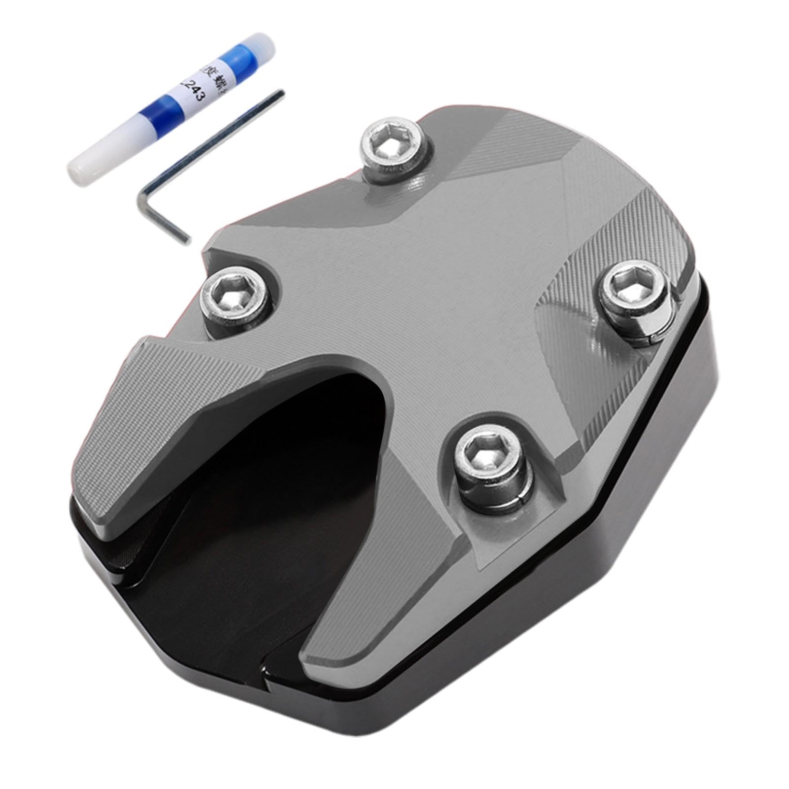 plsyyuw Moto Kickstand Pad, Motorrad Kickstand Pad | Anti-Sink-Plattenhalterungszubehör | Motorrad-Ständer-Fußplatte, Fußplatten-Verlängerungszubehör, Stützplatte zum Parken Ihres Fahrrads, verbessert von plsyyuw