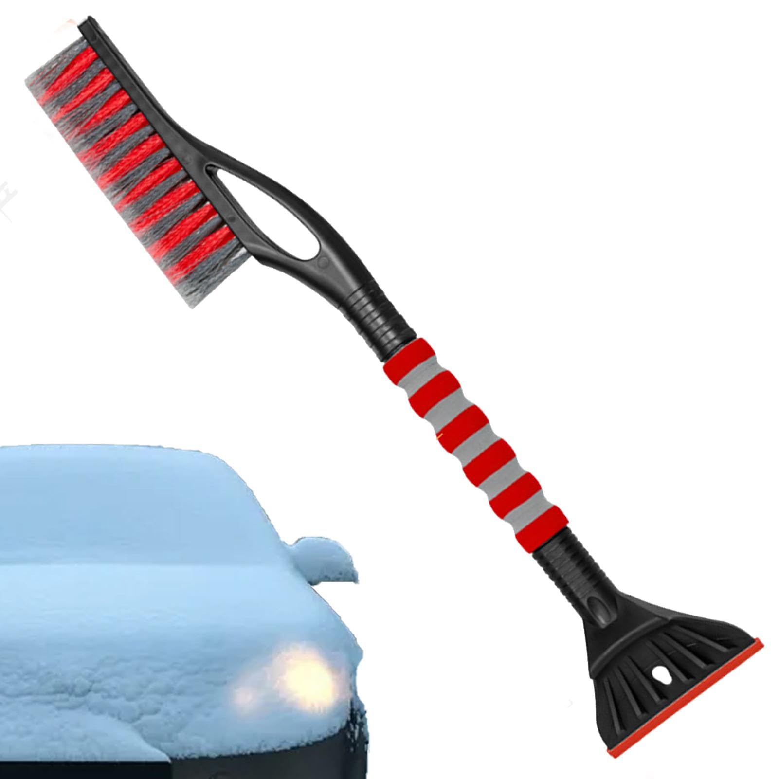 plsyyuw Schneebürste fürs Auto,Auto-Schneebürste, Auto-Schneeschaber und Bürste mit ergonomischem Griff, Schneeschaber und Bürste, ergonomischer Griff, Eiskratzer, Fensterschneeschaber, Schneebürste von plsyyuw