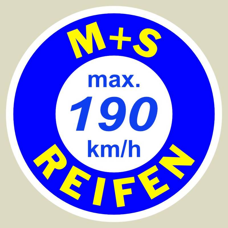 2 x Geschwindigkeitsaufkleber SpeedMax Vmax Aufkleber max. 190 km/h Rund 3cm für Winterreifen , M&S Reifen von pneugo!®