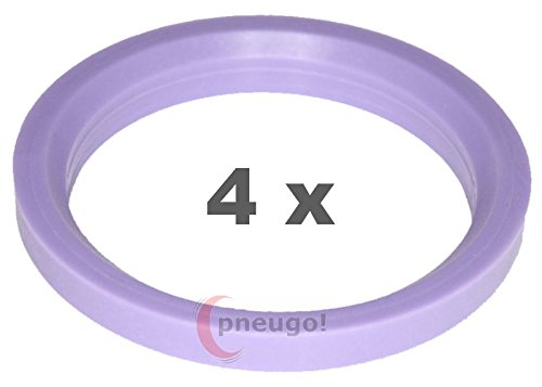 4 x Zentrierringe, Kunststoff 72.0mm auf 57.1mm flieder (mit Abstufung) von pneugo!