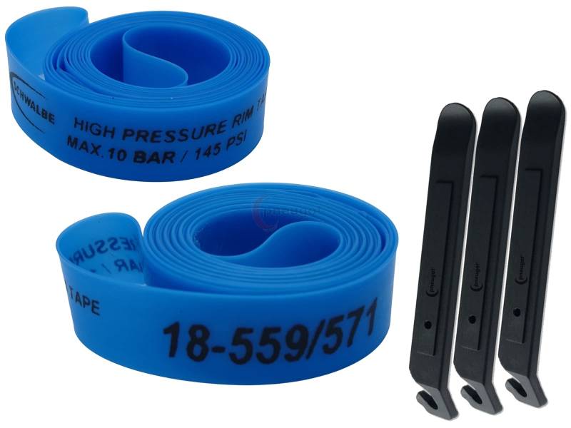 pneugo! Set 2 x Schwalbe Felgenband Super HP 26 Zoll 18-559 (B: 18mm D: 559mm) + 3 Reifenheber von pneugo!