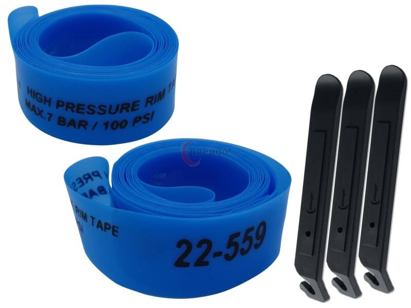 pneugo! Set 2 x Schwalbe Felgenband Super HP 26 Zoll 22-559 (Breite: 22mm Durchmesser: 559mm) + 3 Reifenheber von pneugo!