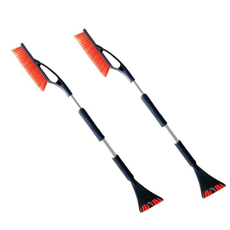 pokm toolsmarket - 2 STK. XL Eiskratzer mit Schneebesen 2in1, teleskop Stiel 90-117cm, Eisschaber mit Besen & ergonomischer Softgriff, Auto EIS- und Schneeentferner für Scheibe von pokm toolsmarket