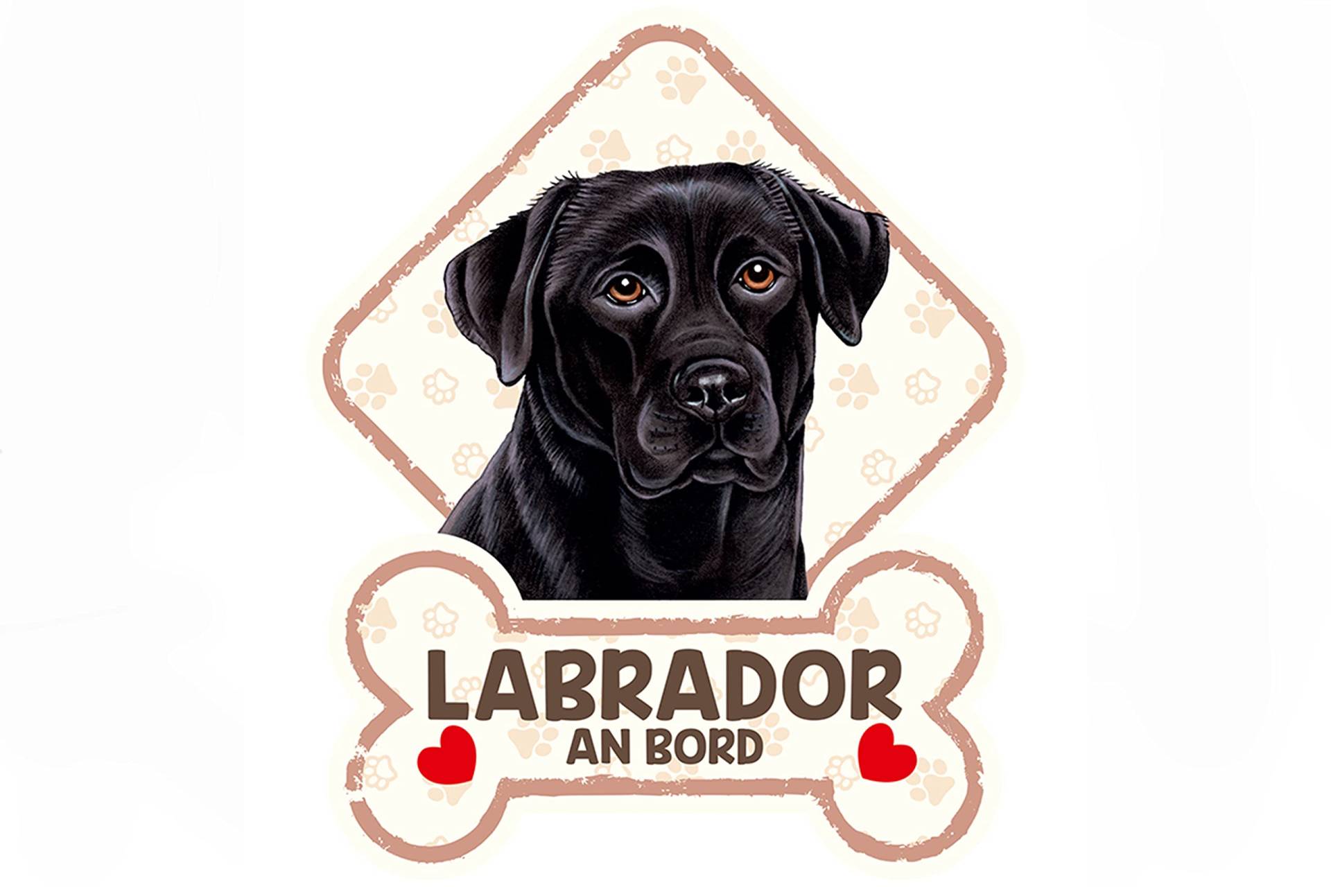 power gift - Labrador schwarz Farbenfrohes Tierschild für die Autoscheibe mit Saugnäpfen. 31. von power gift