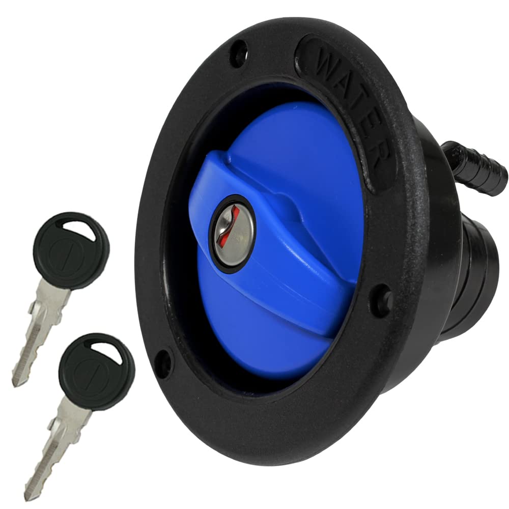 Einfüllstutzen + Tankdeckel Wasser Frischwassertank Wohnwagen Wohnmobil Boot schwarz blau 40 mm von pro-Styling