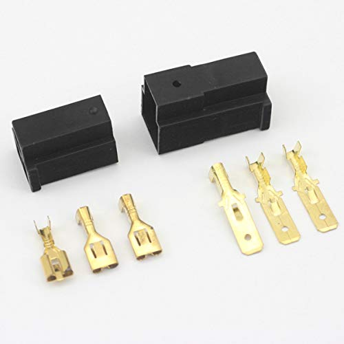 Universal 3 poliger DREI Kontakt Stecker Anschlussstecker 12 24 Volt KFZ PKW LKW Motorrad Trecker Oldtimer usw. von pro-Styling